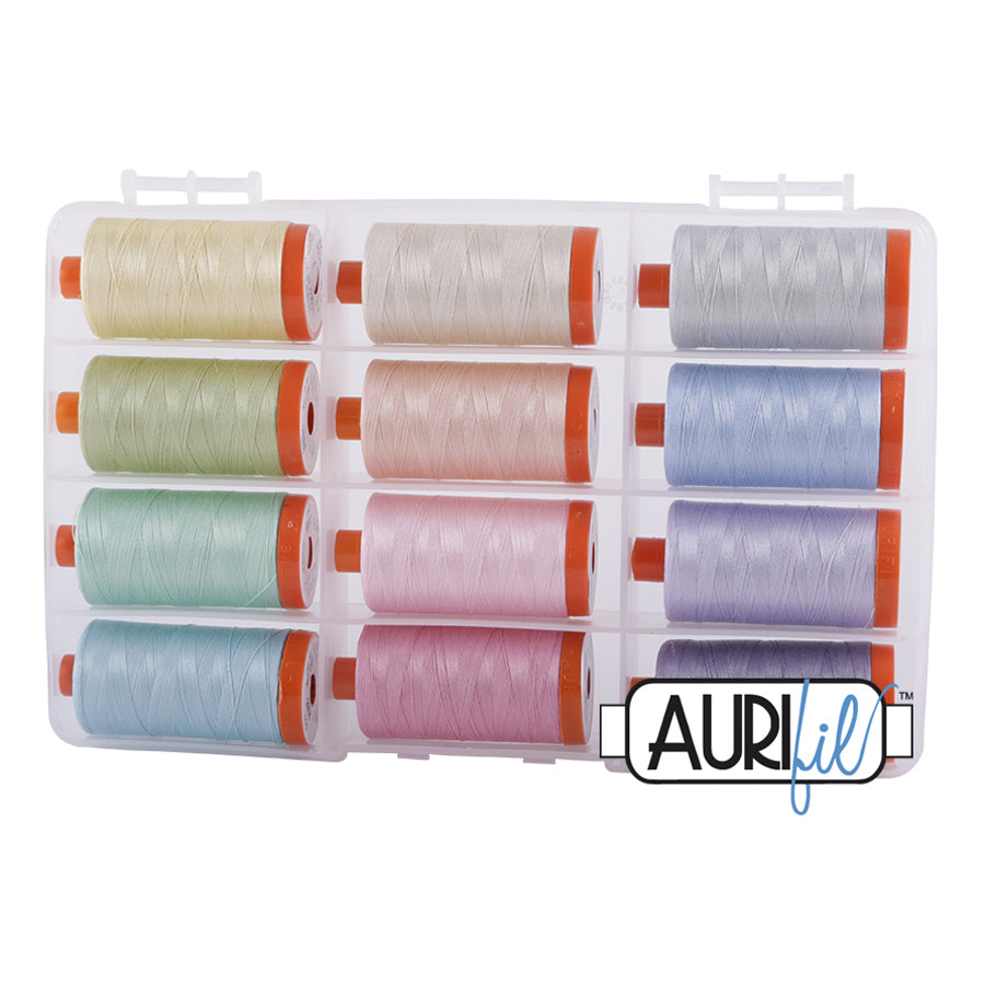 nähgarn | aurifil pastel collection 50wt | koffer