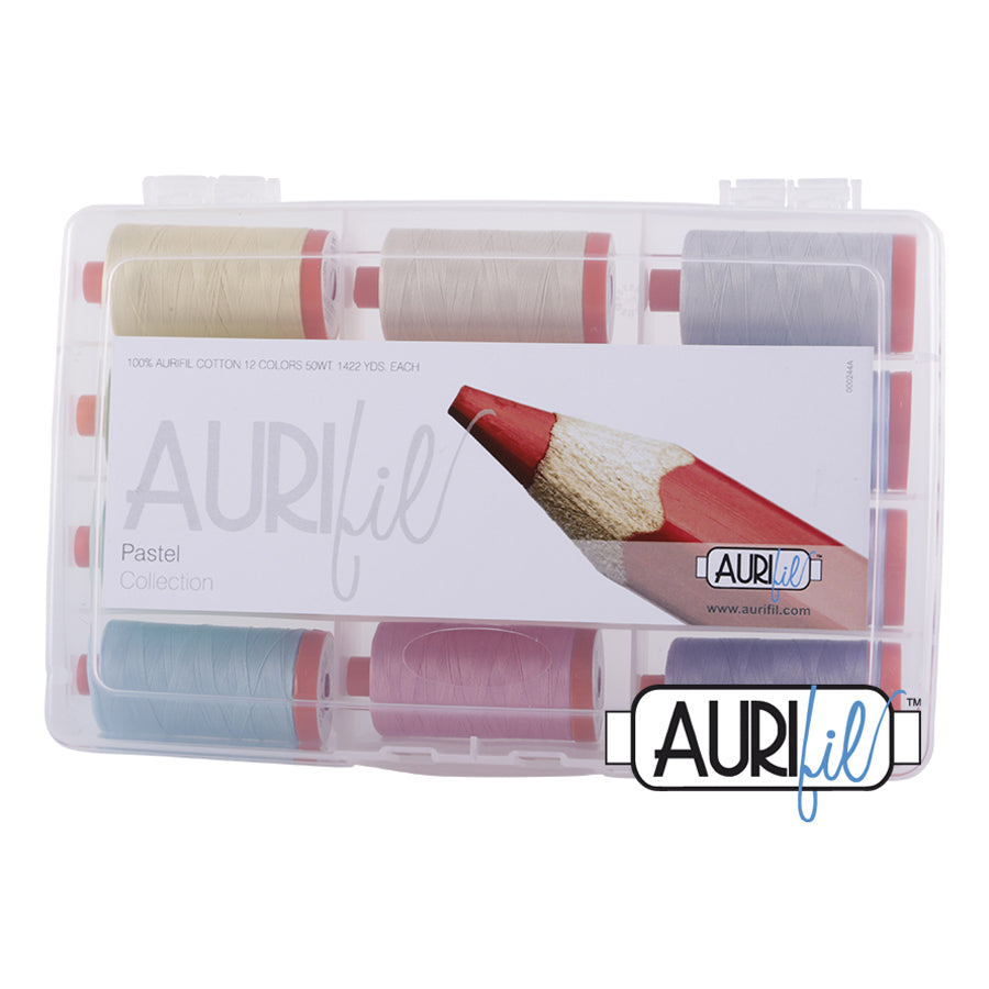 nähgarn | aurifil pastel collection 50wt | koffer
