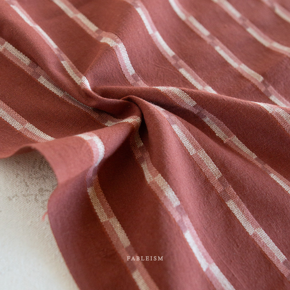 fableism | golden hour | track stripe in red dahlia