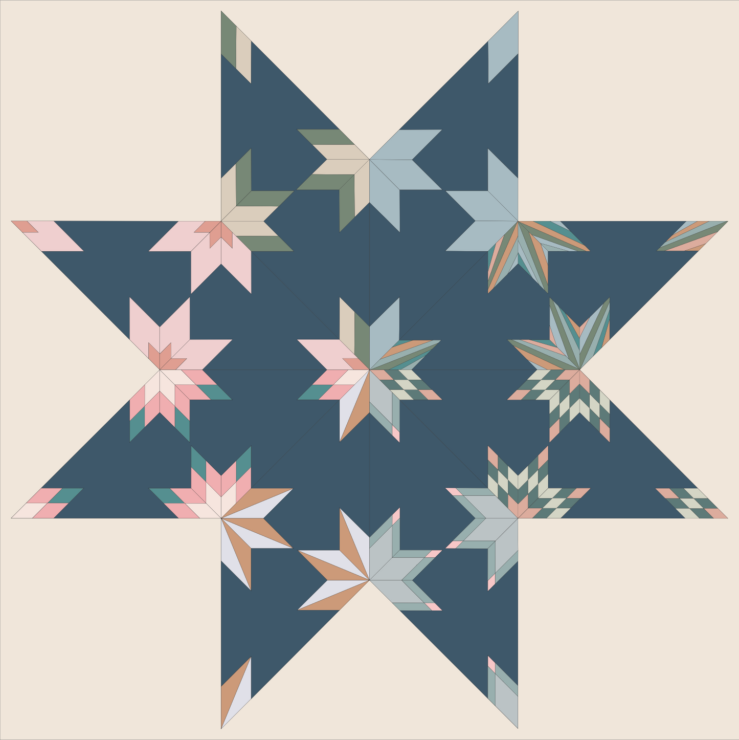 quiltkit | plains and pine | combo star BOM | seestern