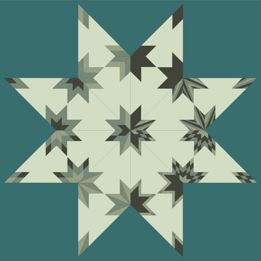 quiltkit | plans and pine | combo star | greens