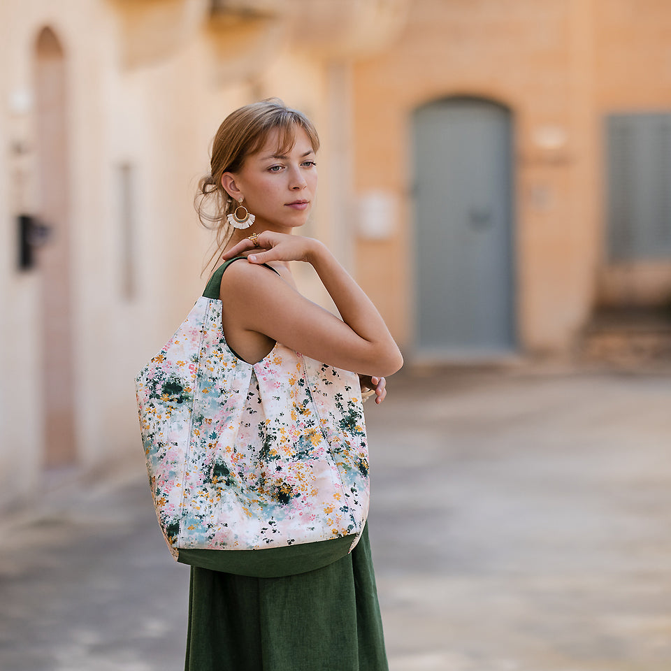 rendez-vous à six heures | gabardine sergée en toile de coton - jardin céleste