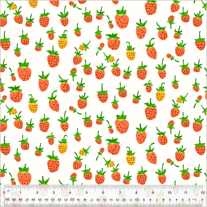 windham fabrics | heather ross studio edit | strawberry scatter