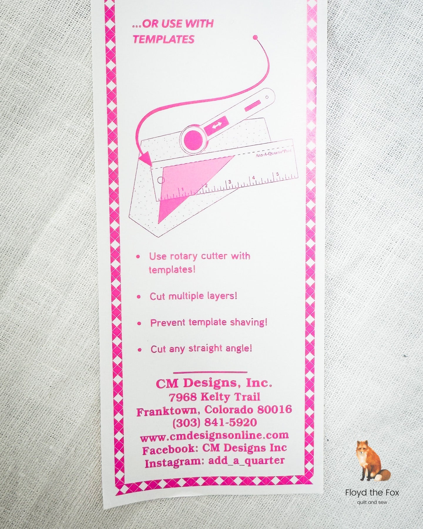 Add - A - Quarter Plus Lineal | 12 inch lang | pink - floydthefox