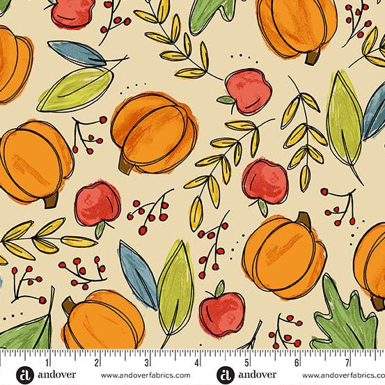 andover fabrics | patchworkstoff | harvest home | bountiful harvest cream - floydthefox