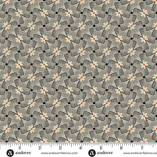 andover fabrics | patchworkstoff | nightfall | whirly gig black - floydthefox