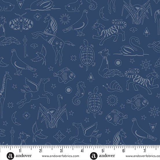 andover fabrics | patchworkstoff | shadow 2026 | philately denim - floydthefox