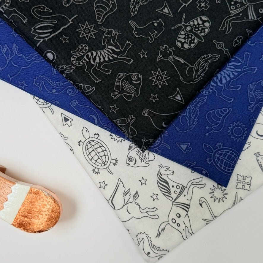 andover fabrics | patchworkstoff | shadow 2026 | philately nocturnal - floydthefox