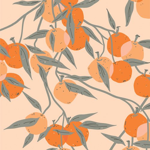 art gallery fabrics | tangerine | fruit laden branches - floydthefox