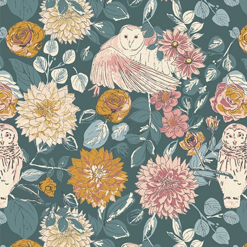 art gallery fabrics | willow | owl things floral - floydthefox