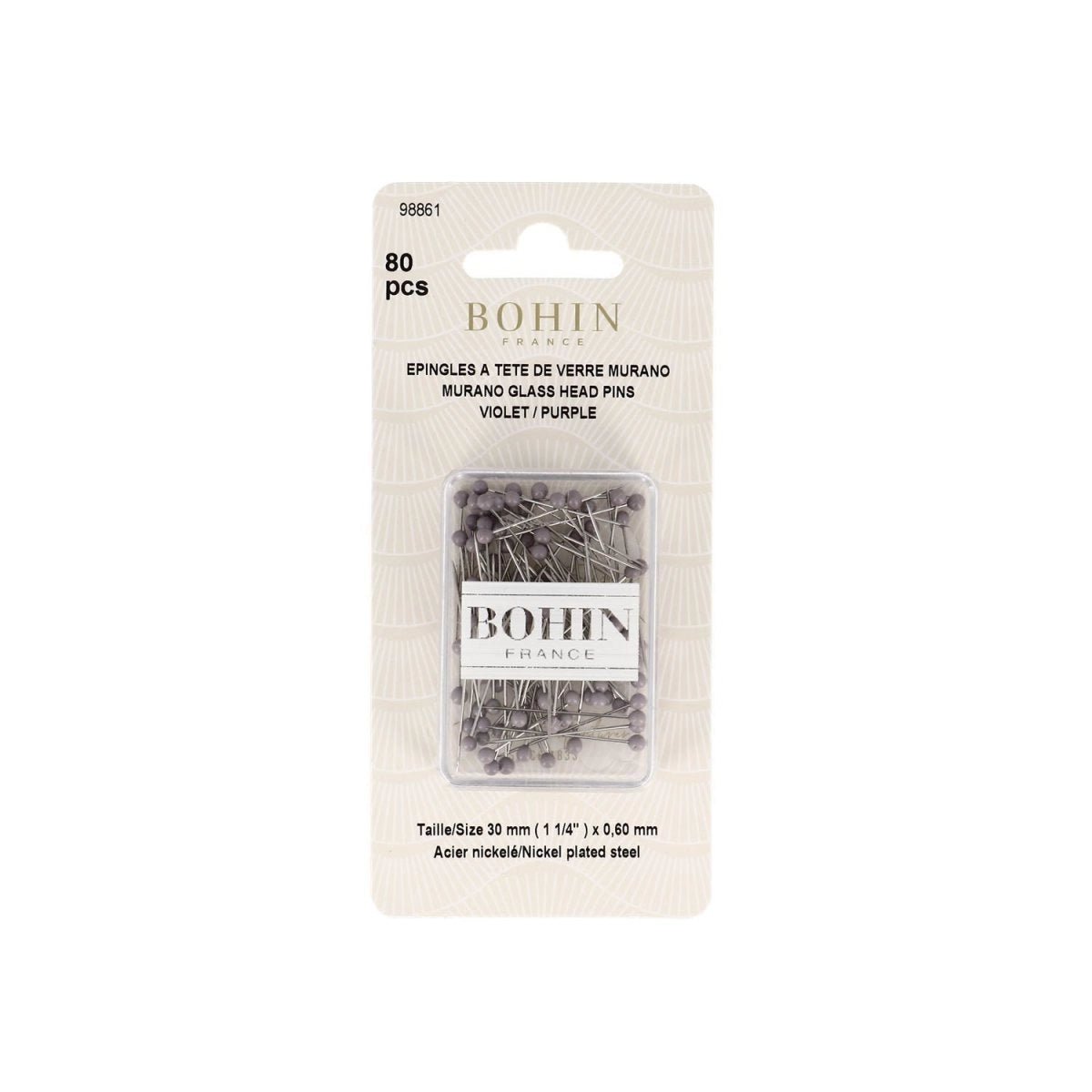 bohin | murano - glasskopfstecknadeln - floydthefox