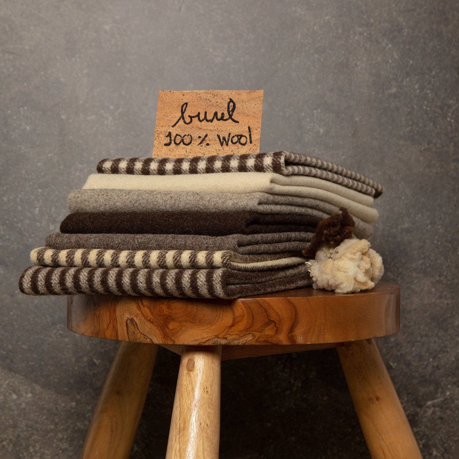 Burel – tela de lana hervida portuguesa en colores naturales