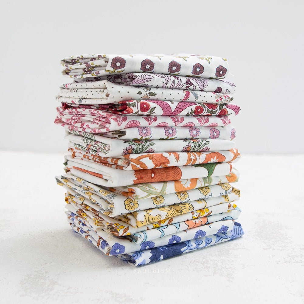 fableism supply co | indian block prints cottage | 16 pieces fq bundle cottage - floydthefox