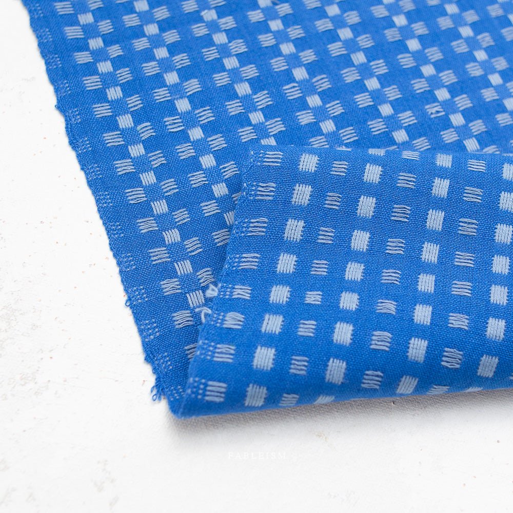 fableism supply co. | patchworkstoff | fine & dandy | basket weave in bright blue - floydthefox