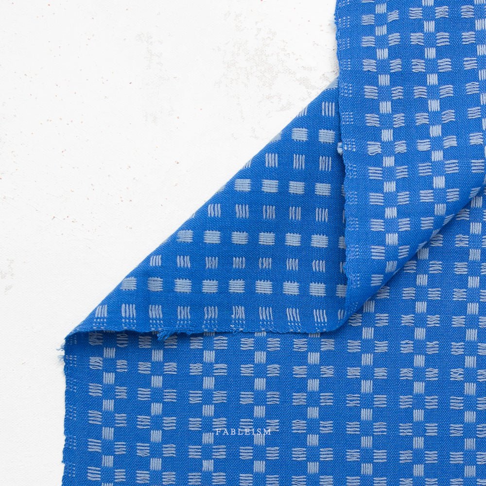 fableism supply co. | patchworkstoff | fine & dandy | basket weave in bright blue - floydthefox