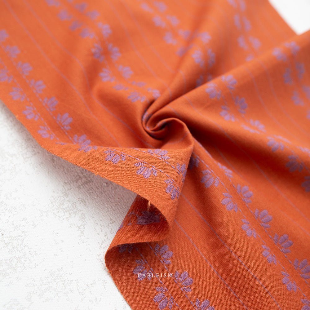 fableism supply co. | patchworkstoff | fine & dandy | deco stripe in navy/spice - floydthefox