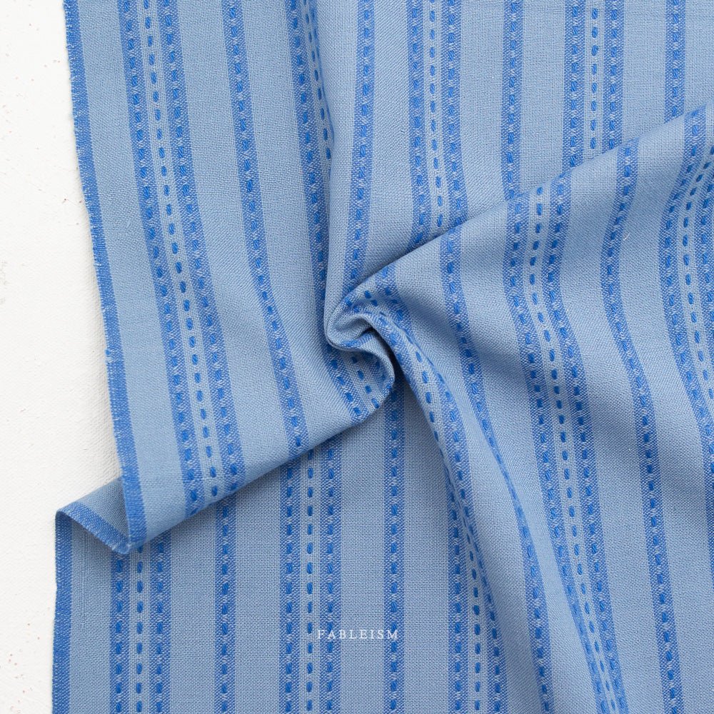 fableism supply co. | patchworkstoff | fine & dandy | stitch stripe in blue - floydthefox