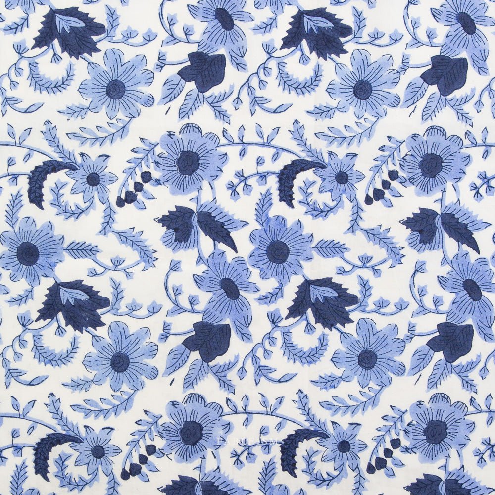 fableism supply co | patchworkstoff | indian block prints cottage | country floral blue - floydthefox