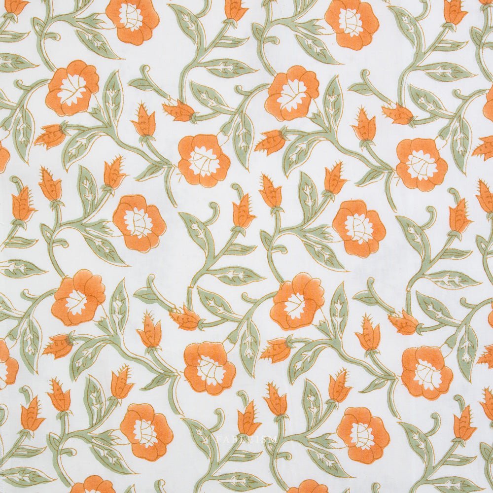 fableism supply co | patchworkstoff | indian block prints cottage | trumpet vines sage - floydthefox