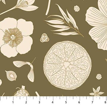 figo fabrics | botanist | etching olive - floydthefox