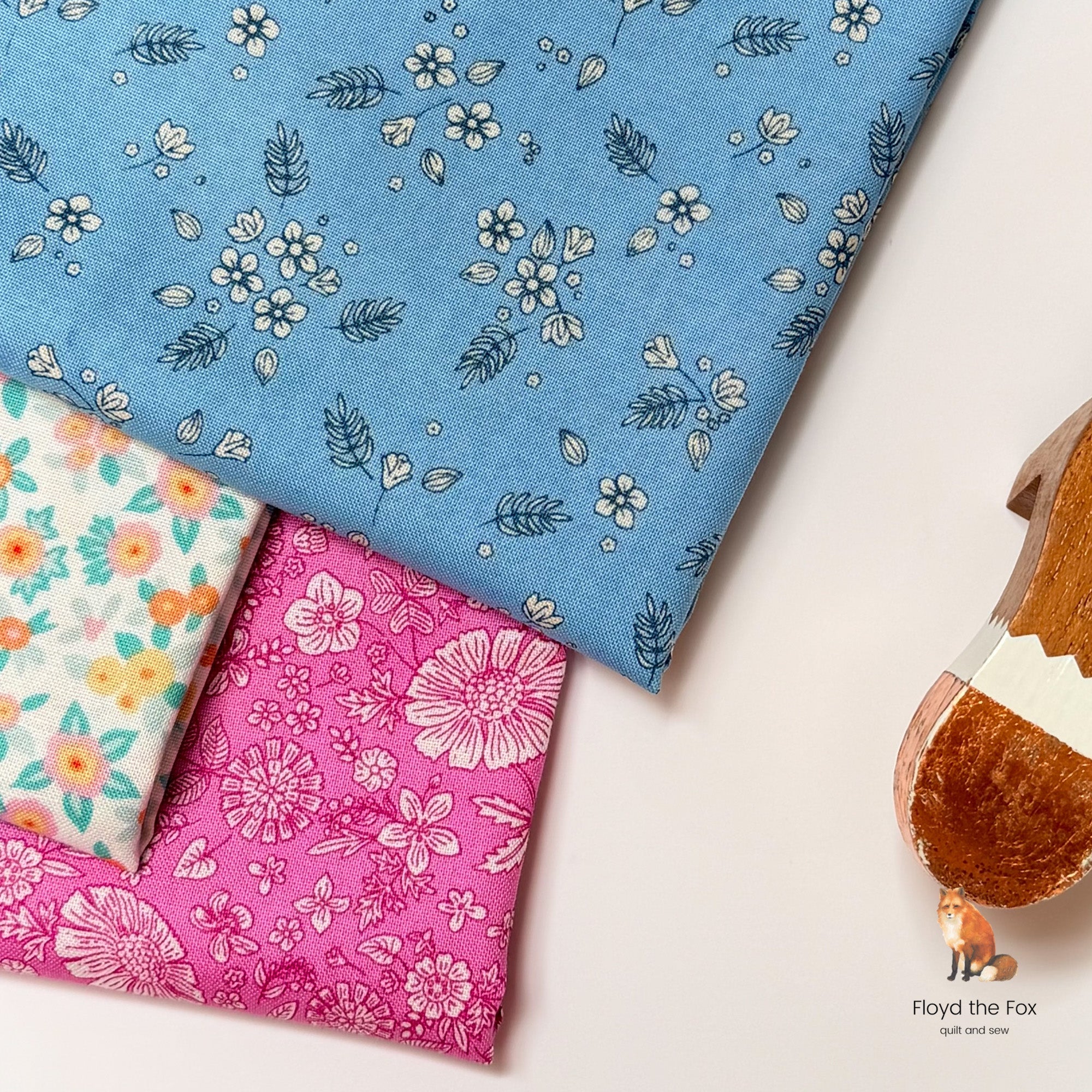 figo fabrics | floral romance | blossoms blue - floydthefox
