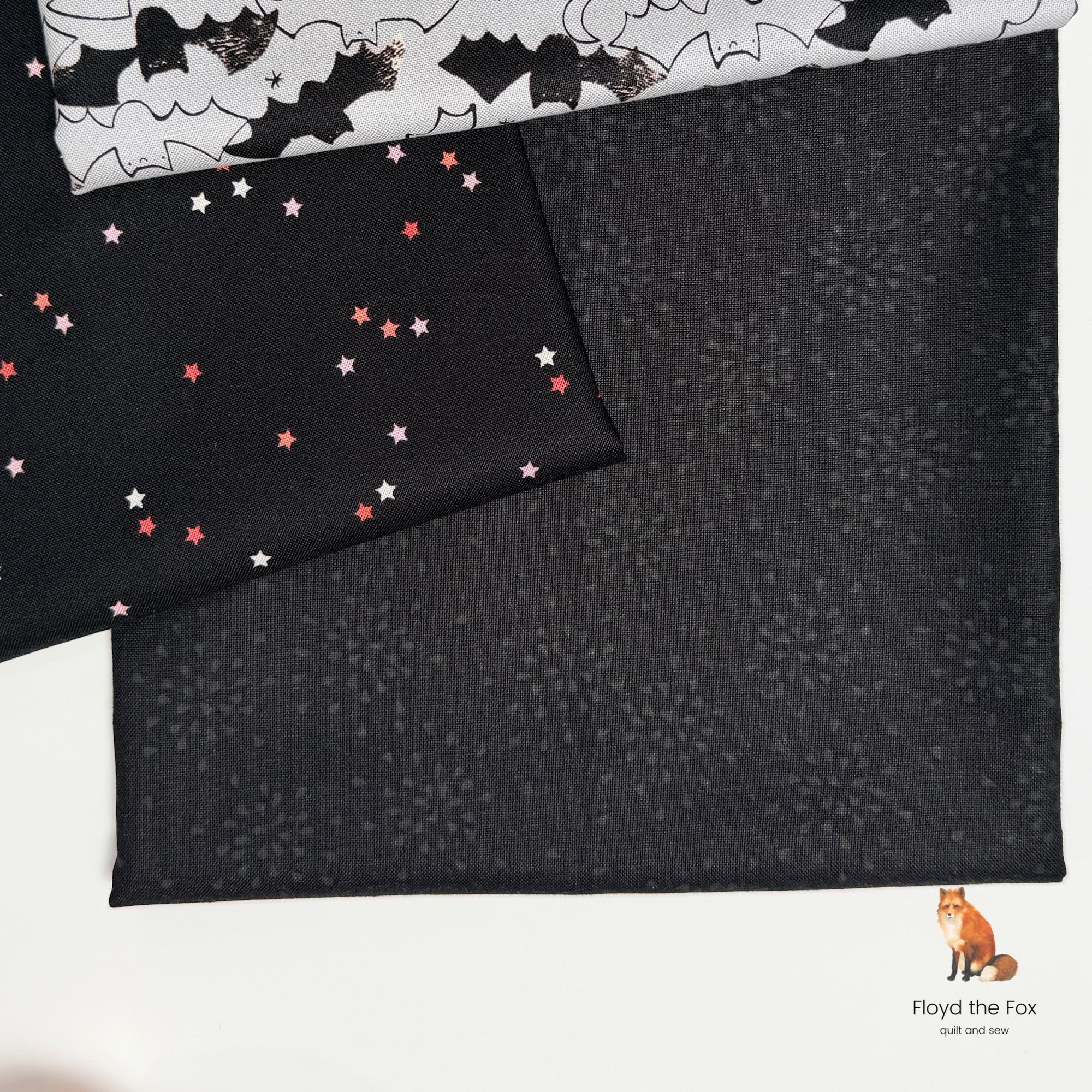 figo fabrics | patchworkstoff | dusk | flourish black - floydthefox