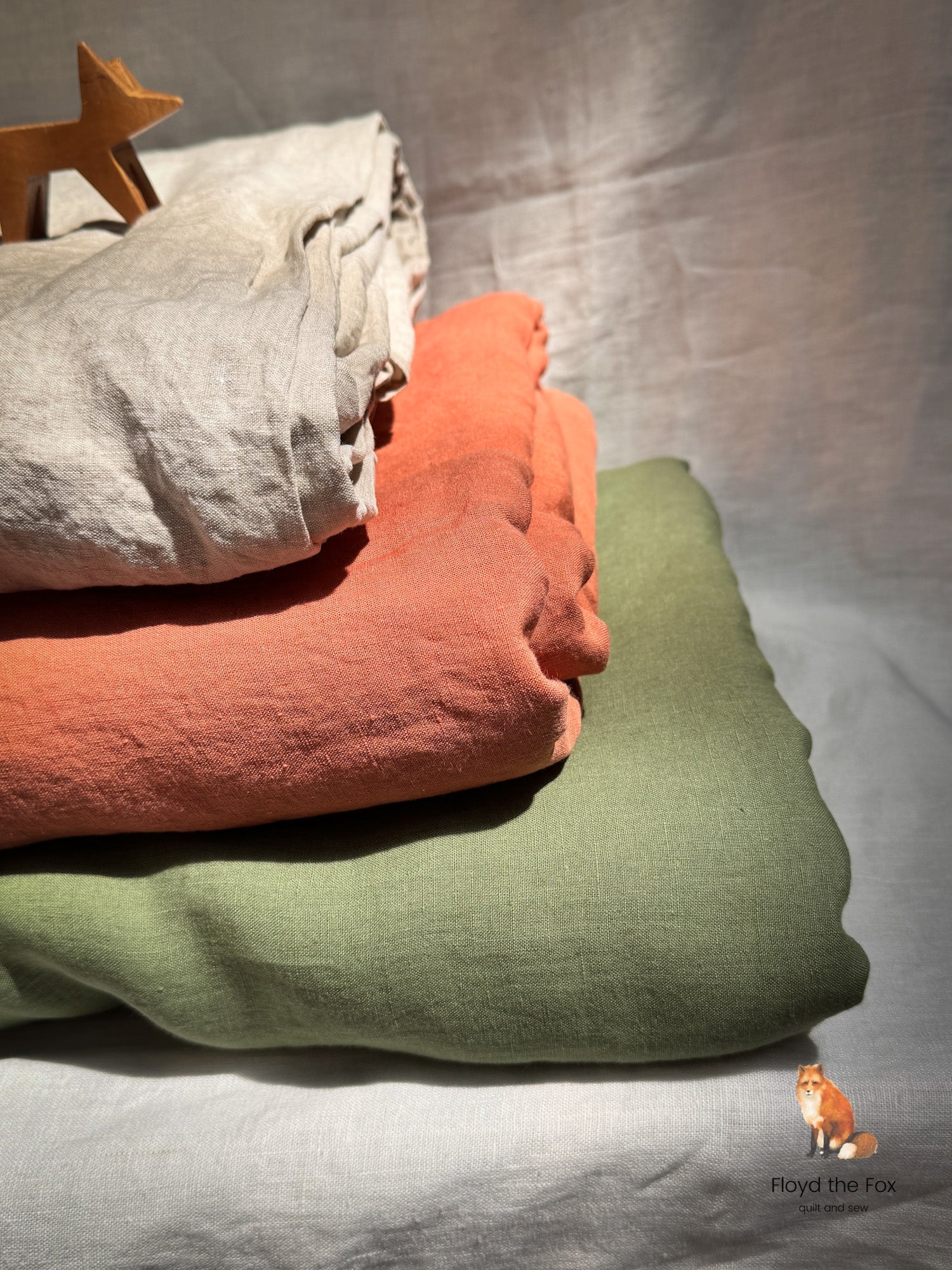 lino volpe | stone - washed leinen aus apulien | extra - breit | verde bosco - floydthefox