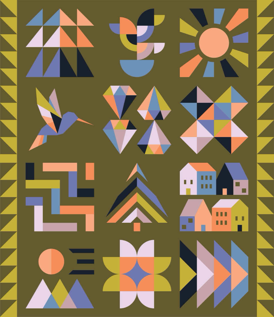 quiltkit | eudaimonia studio | hand + soul 2027 block of the month | floyd the fox edition - floydthefox