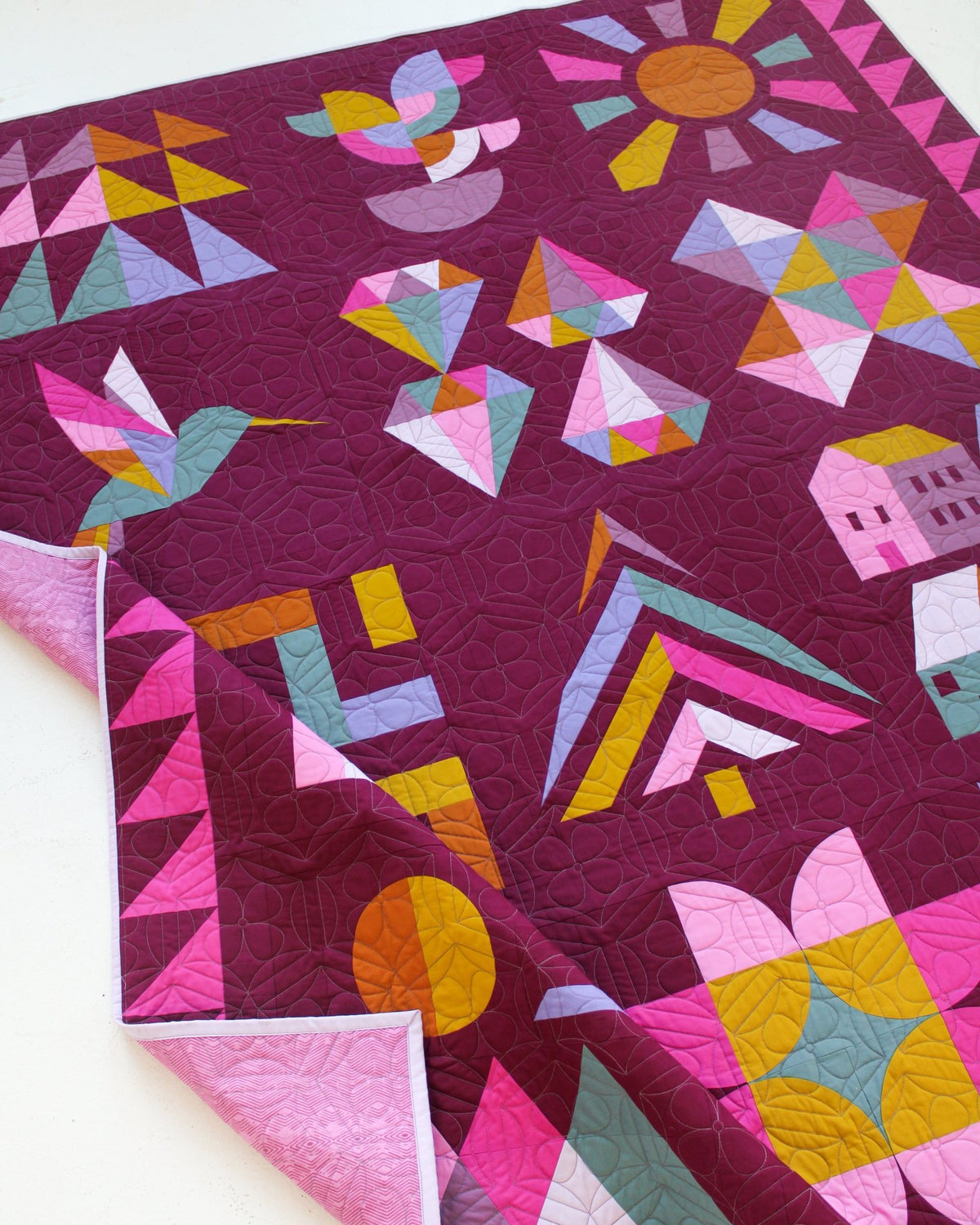 quiltkit | eudaimonia studio | hand + soul 2027 block of the month | jewel grotto - floydthefox