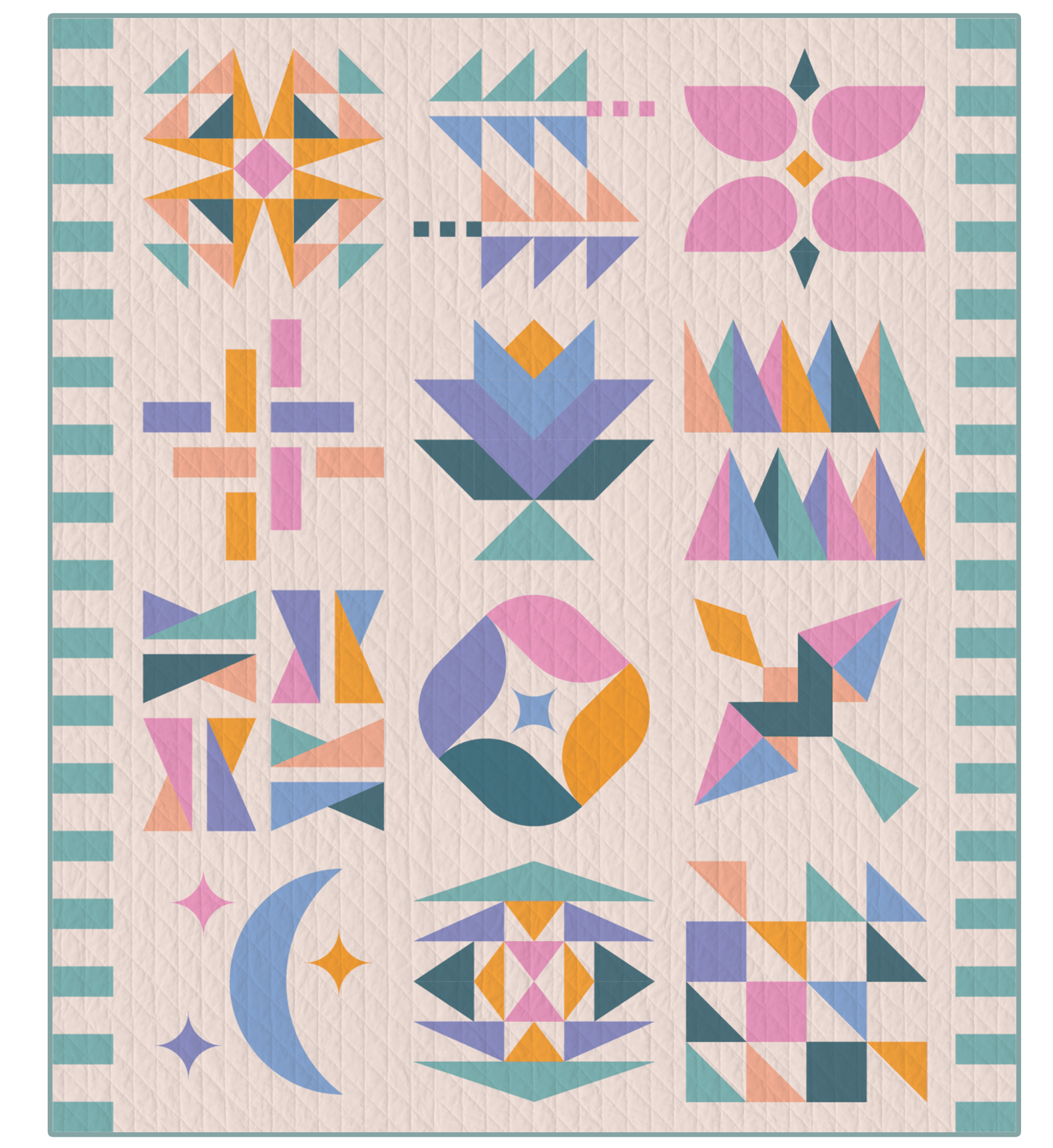quiltkit | eudaimonia studio | hand+soul bom 2026 | sunset fjord - floydthefox