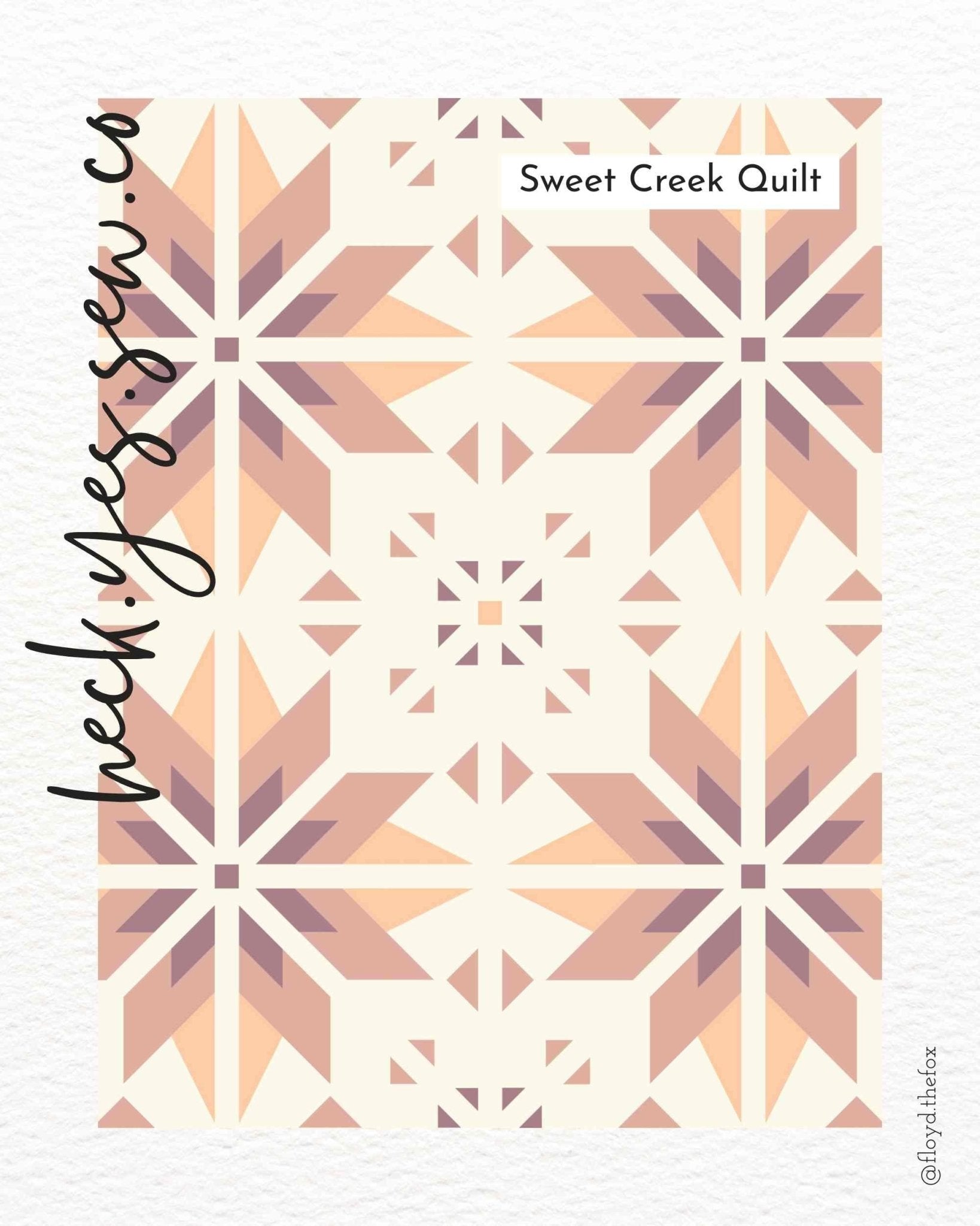 quiltkit | heck.yes.sew.co | sweet creek | baby peach - floydthefox