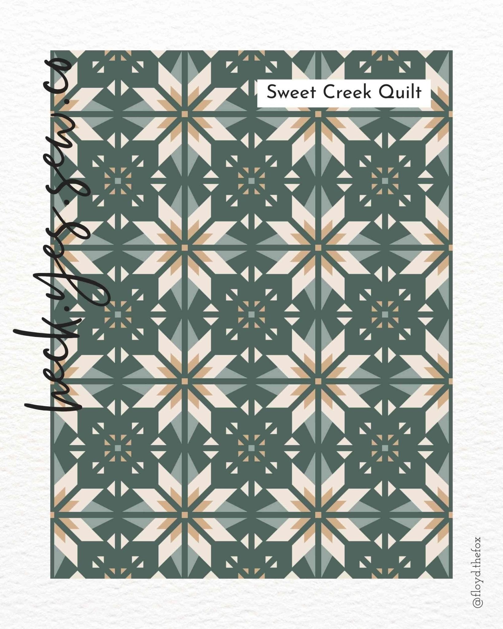 quiltkit | heck.yes.sew.co | sweet creek | queen balsam fir - floydthefox