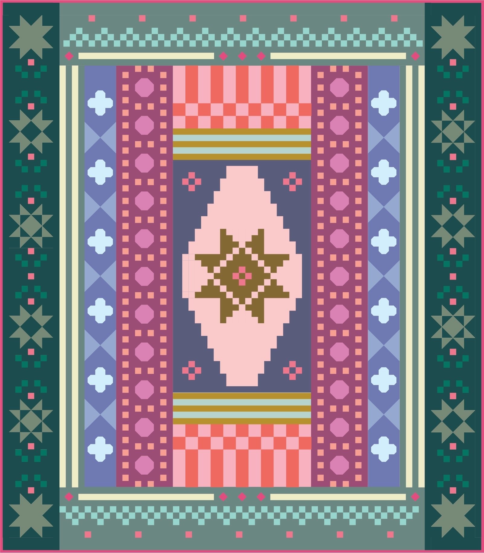 quiltkit | lo and behold | homespun BOM | daydreamer - floydthefox