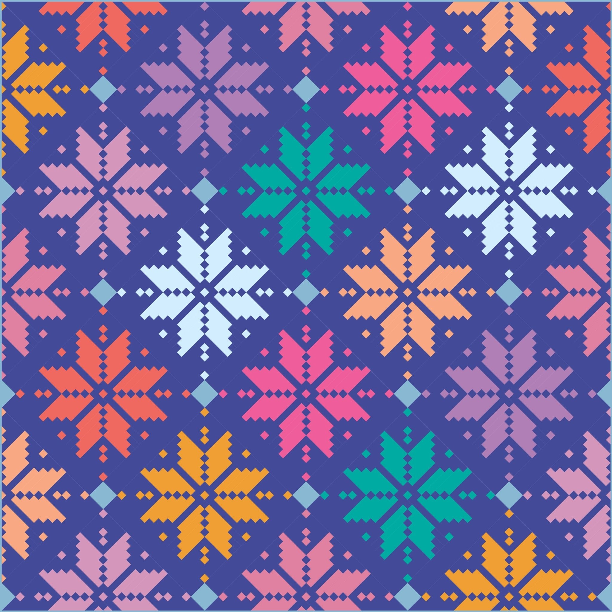 quiltkit | lo and behold | knitted star | jewel tones - floydthefox