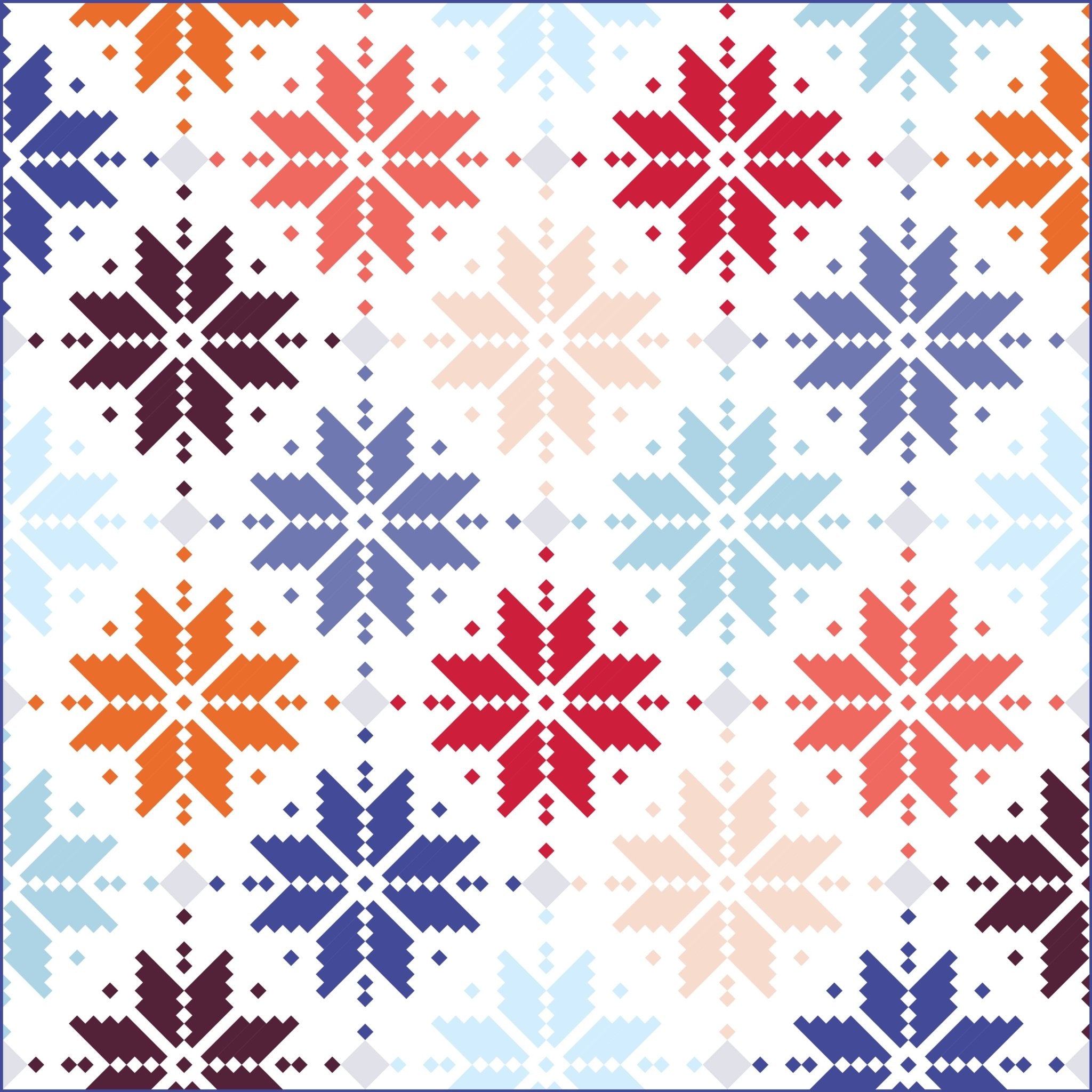 quiltkit | lo and behold | knitted star | winter brights - floydthefox