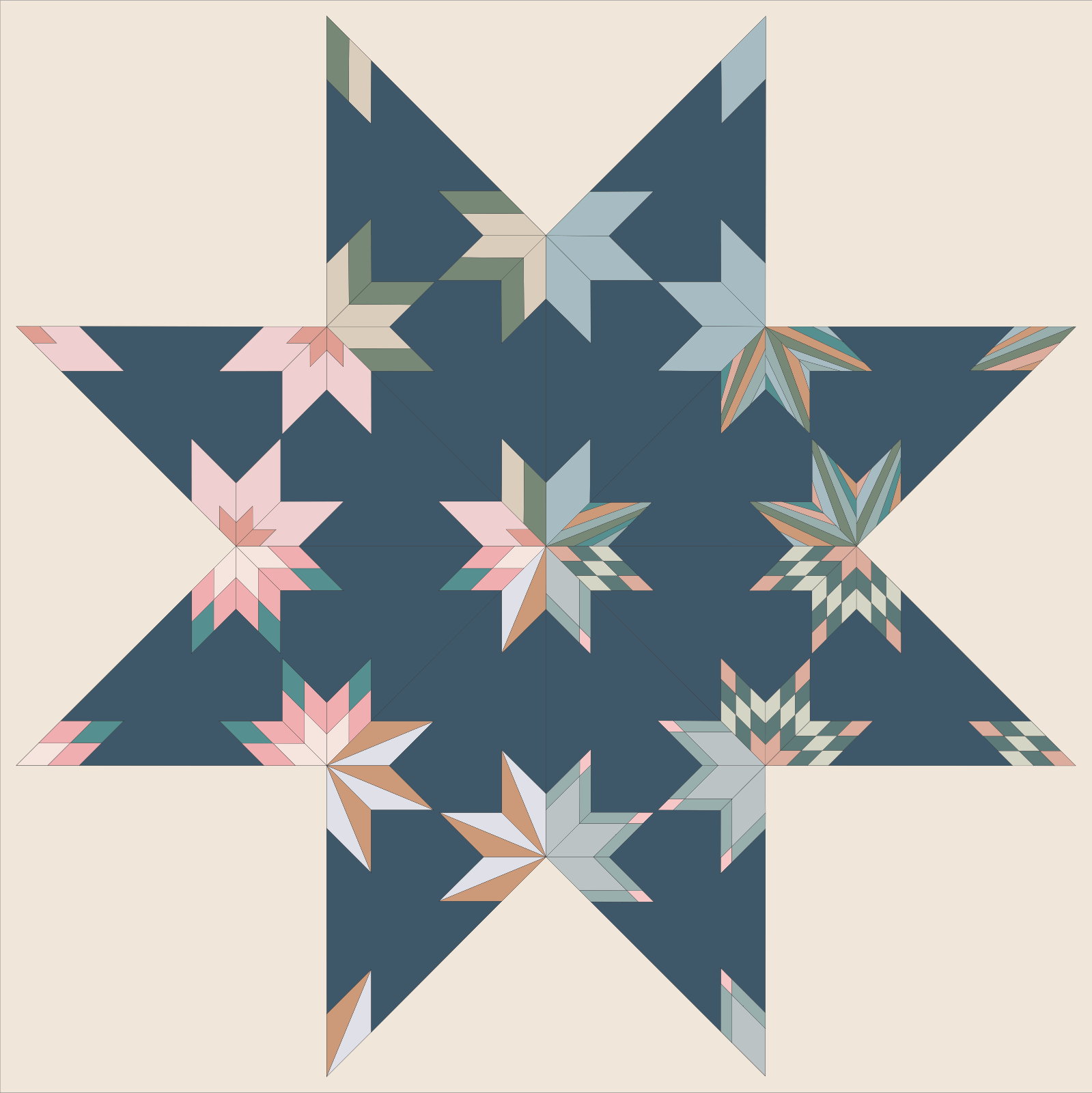 quiltkit | plains and pine | combo star BOM | seestern - floydthefox