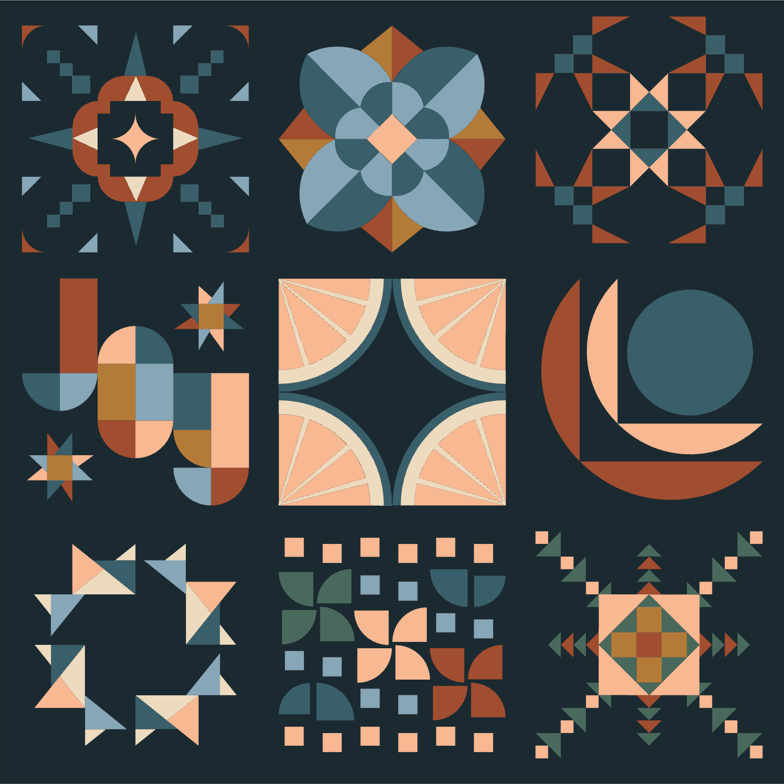 quiltkit | solstice sampler 2025 | desert night - floydthefox