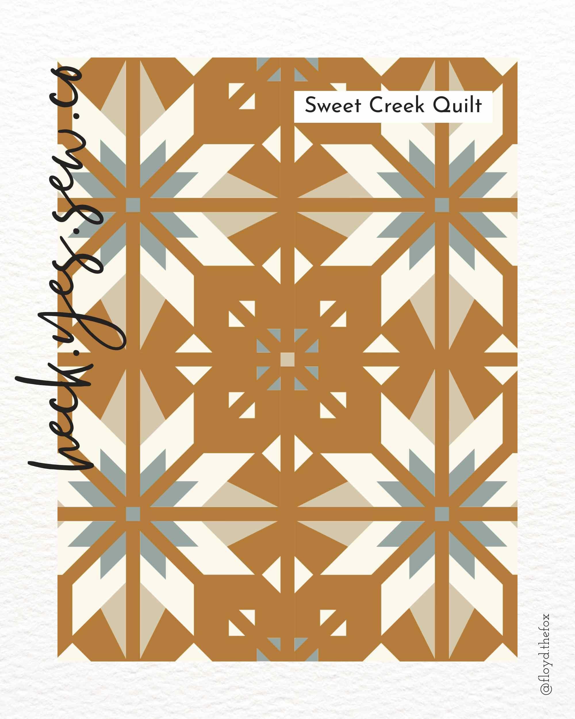 quiltkit | heck.yes.sew.co | sweet creek | baby queen bee