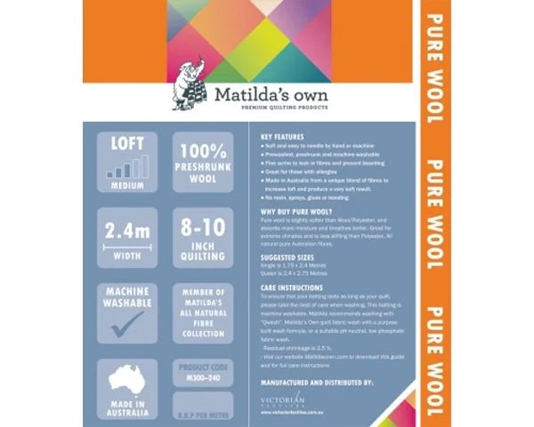quiltvlies 240cm breit | matilda's own | wolle - pure wool - floydthefox