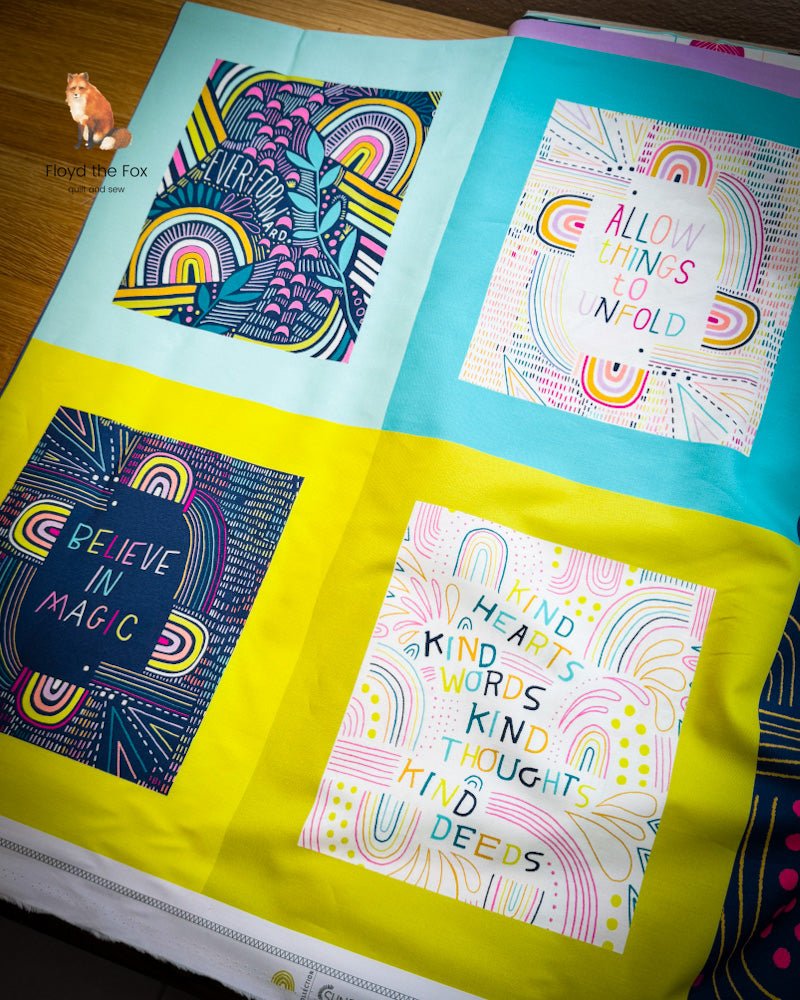 RESTSTÜCK art gallery fabrics | sunrise sunset | affirmations panel - floydthefox