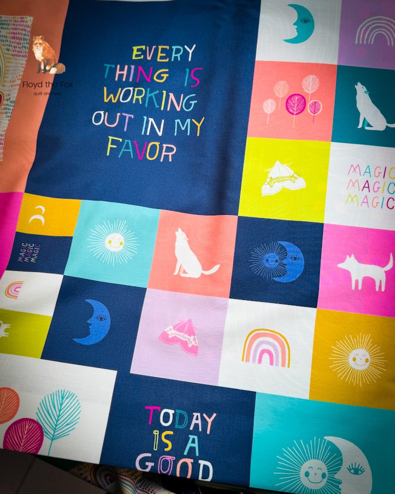 RESTSTÜCK art gallery fabrics | sunrise sunset | affirmations panel - floydthefox