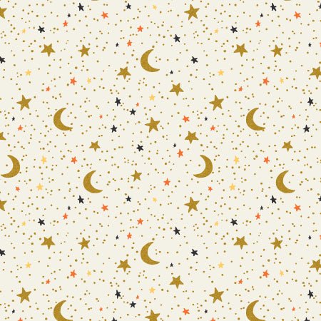 rifle paper co | patchworkstoff | halloween | october night cream metallic - floydthefox