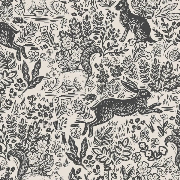 rifle paper co | cotton fabric | wildwood | fable cream