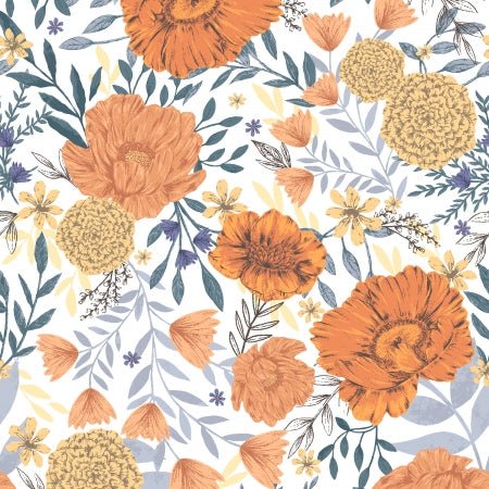 rjr fabrics | twilight meadows | lavish blooms sunset glow - floydthefox