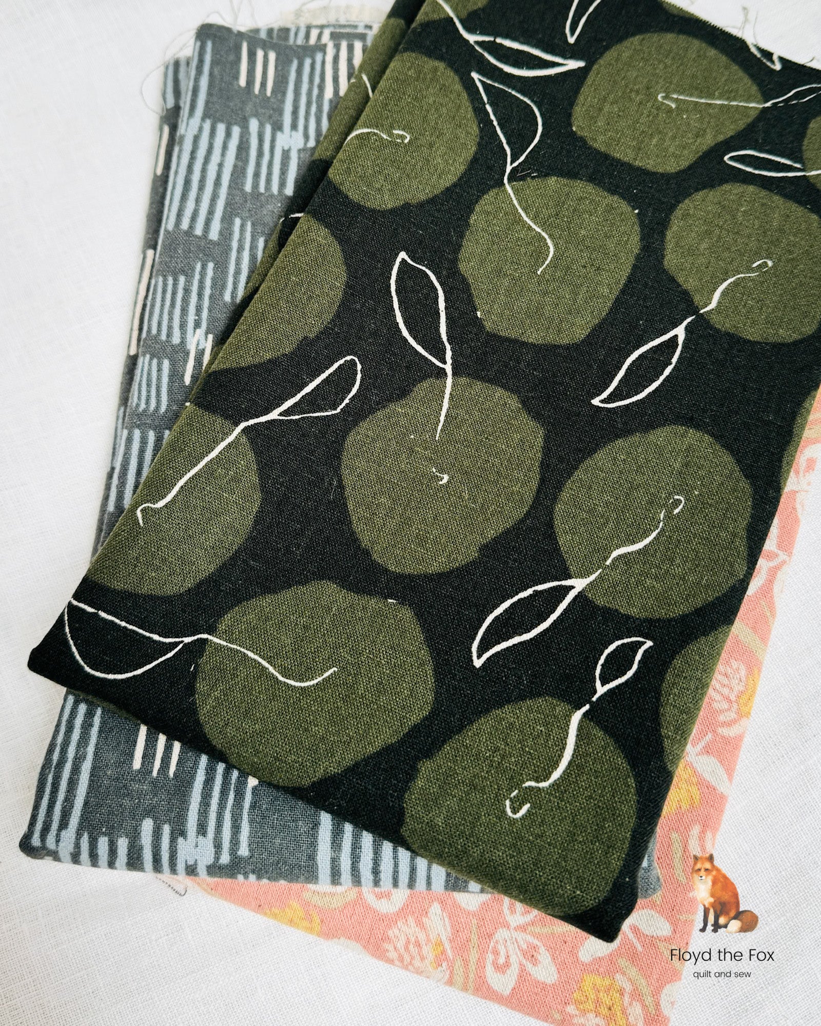 robert kaufman | canvas | noodlehead | orchard run | olive dots - floydthefox