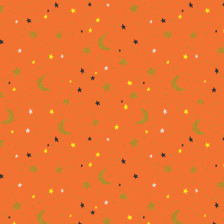 cotton+steel | rifle paper co | halloween | october night orange metallic