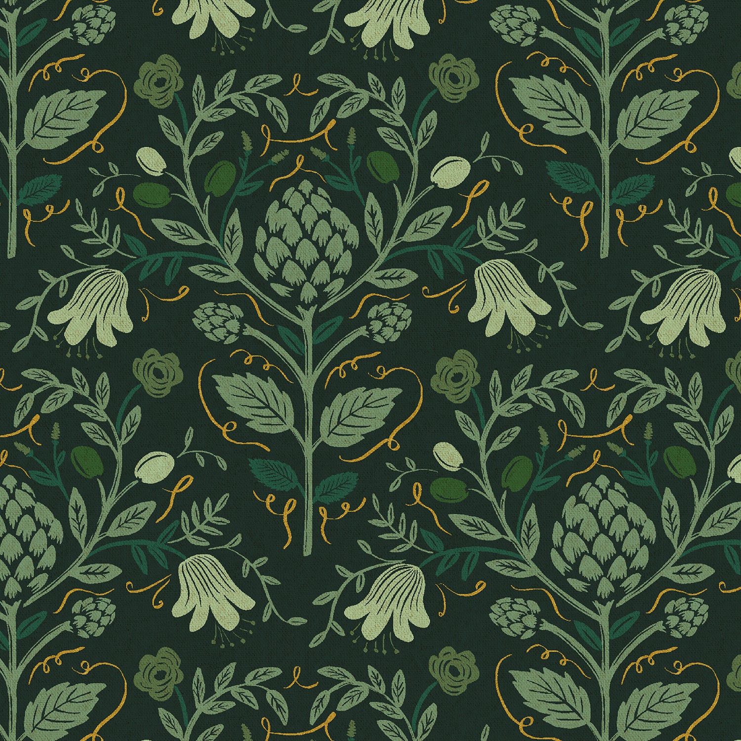 cotton+steel | rifle paper co | canvas | dahlia | artichoke hunter metallic