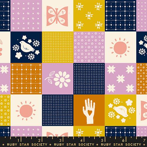 ruby star society | sugar maple | songbird patchwork navy - floydthefox