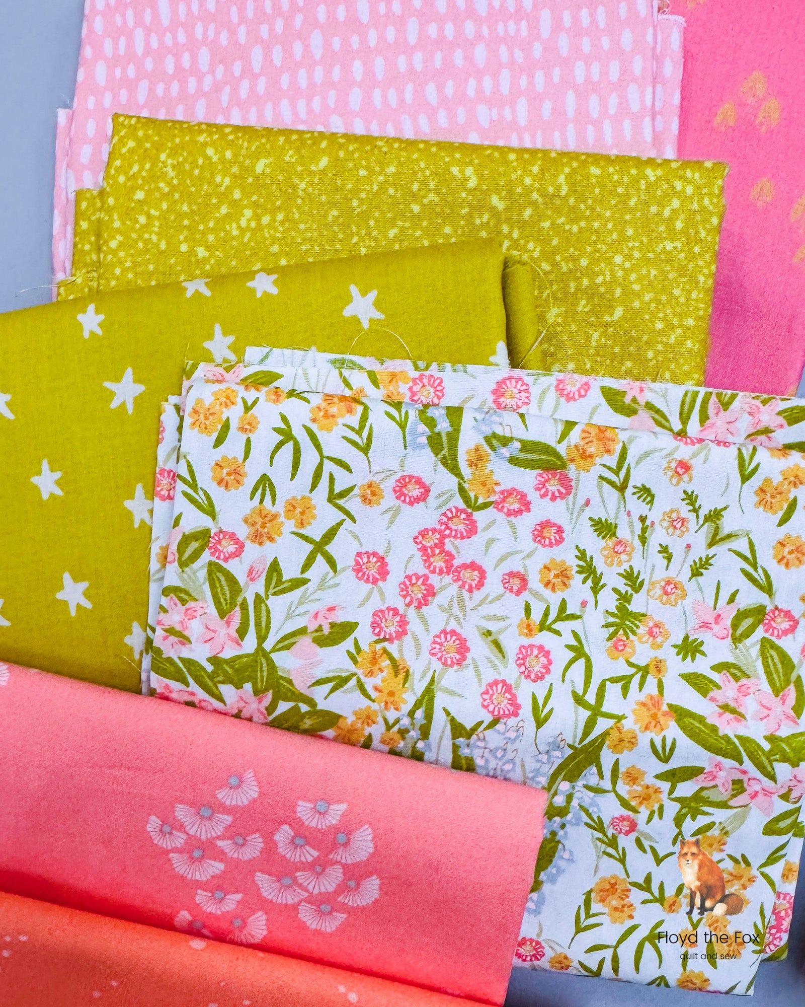 lot de tissus | fat quarter bundle | printemps | 12