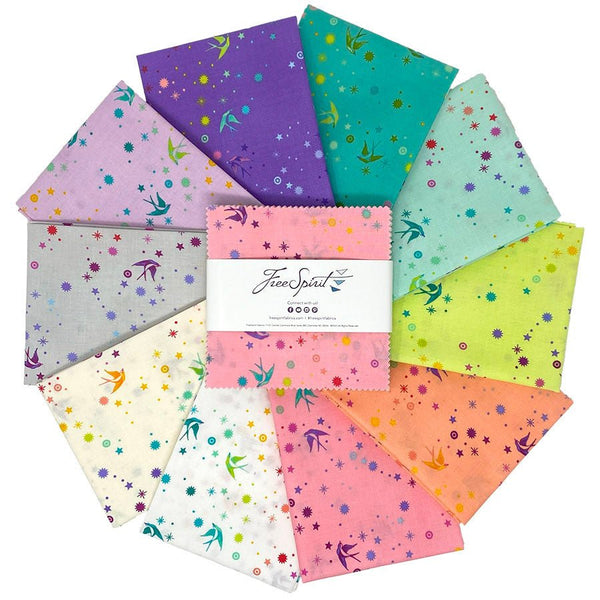 lot de tissus | free spirit | tula pink | charm pack fairy dust